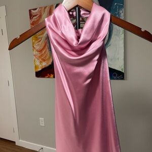 Reformation Pink Satin halter top